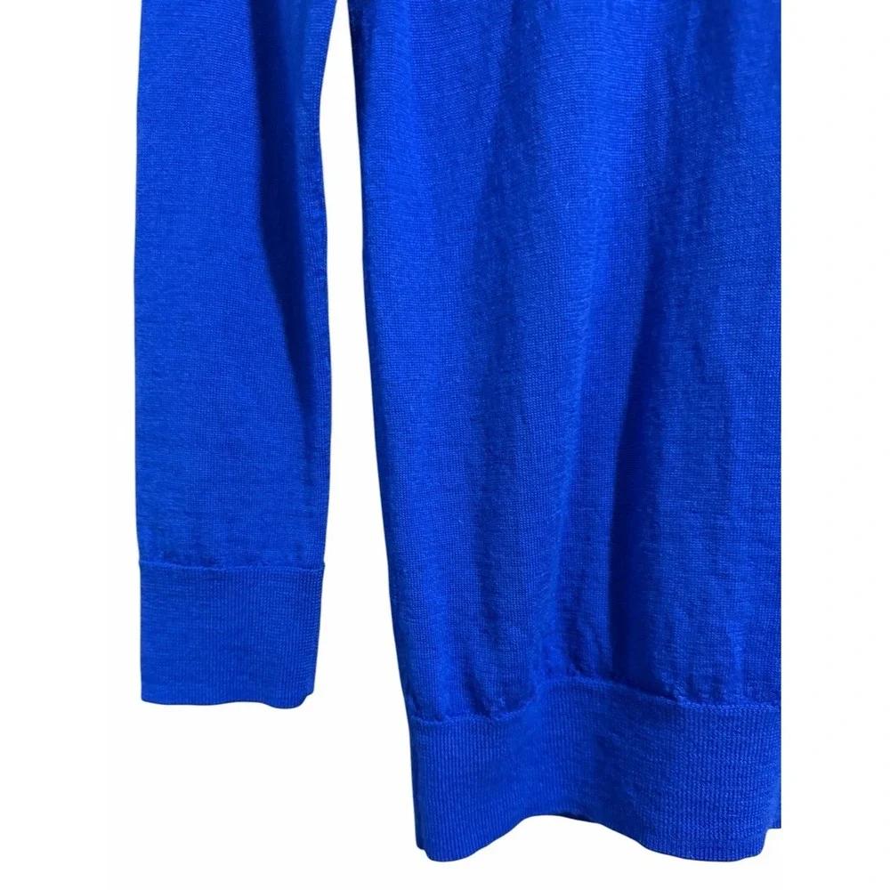 J. Crew Carolyn Collared Fitted Merino Wool Sweater Cobalt Blue Women's Size XS